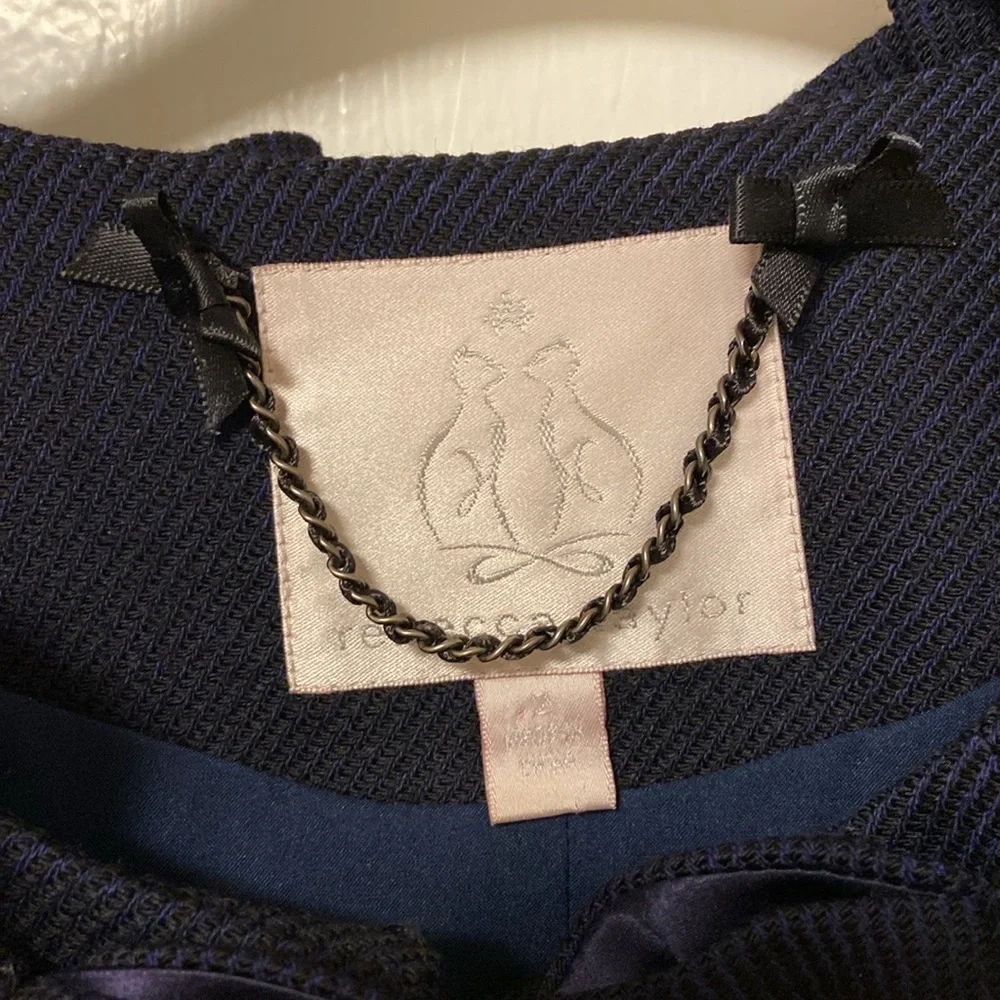 Rebecca Taylor Blazer with Bows - Navy - Size 2 - Picture 5 of 8